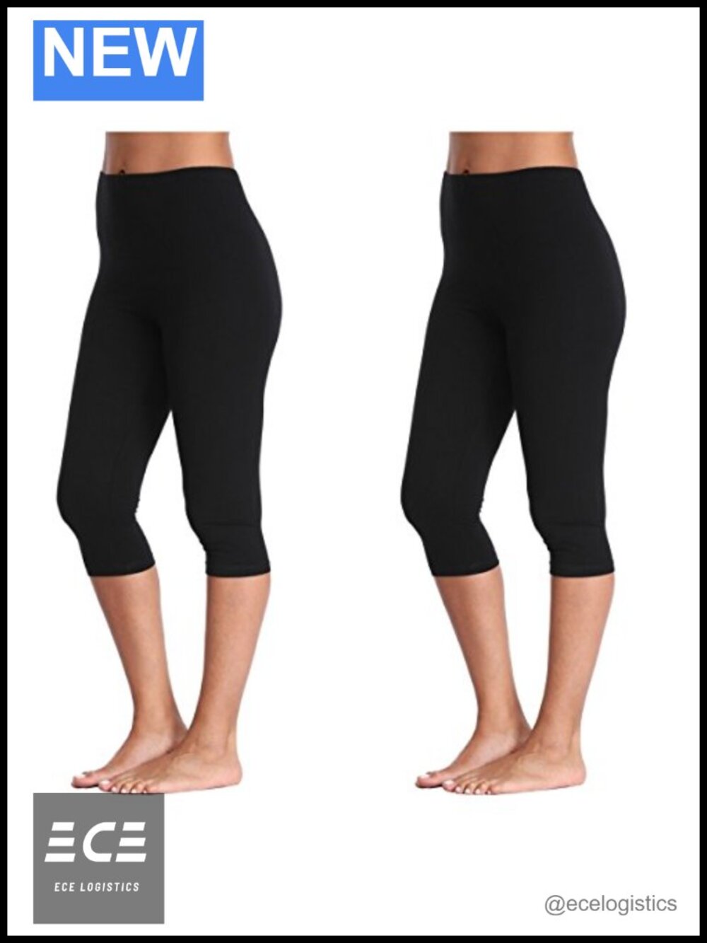Kotii Women's Lightweight Soft Capri Leggings Crop 3/4 Stretch Yoga Pants